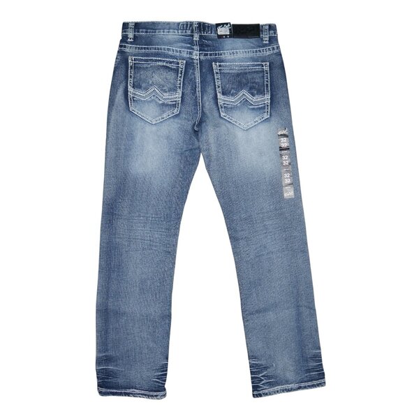 NEW True Luck Bootcut Jeans Men's Size 32x32 Thick Stitch Dark Wash BKE - Picture 3 of 8